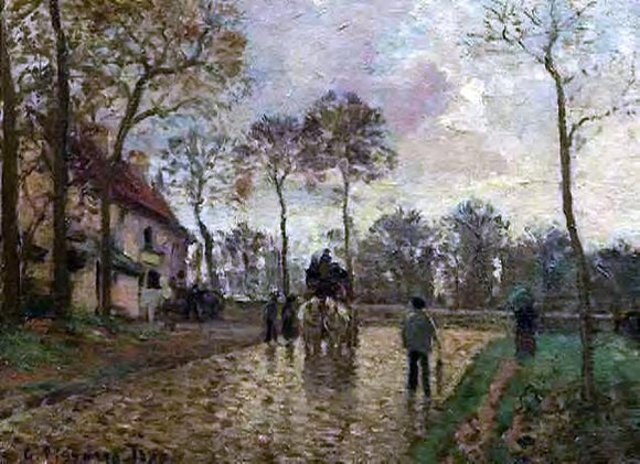  Camille Pissarro The Stagecoach at Louveciennes - Art Print