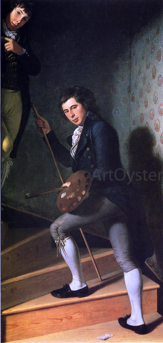  Charles Willson Peale The Staircase Group (also known as Raphael and Titian Ramsey Peale) - Art Print