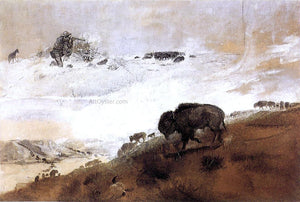  Charles Marion Russell The Stand. Crossing the Missouri - Art Print