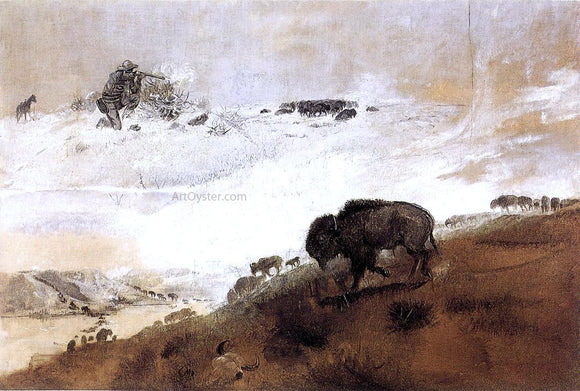  Charles Marion Russell The Stand. Crossing the Missouri - Art Print