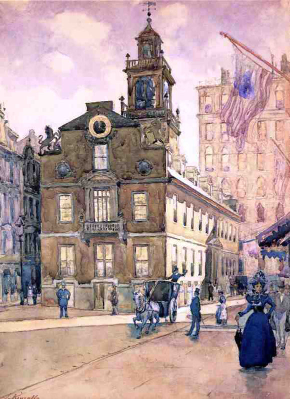  James Kinsella The State House from Park Street, Boston - Art Print