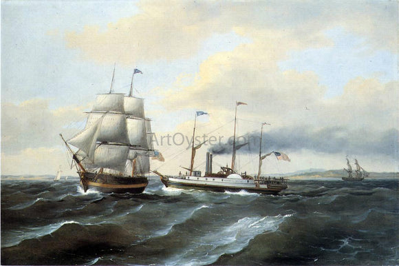  Thomas Birch The Steamsailor Benjamin Franklin - Art Print