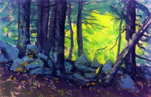  Robert Henri The Stone Wall with Woods - Art Print