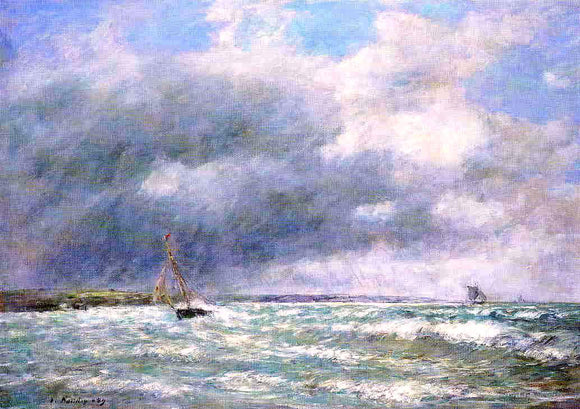  Eugene-Louis Boudin The Stranded Boat - Art Print