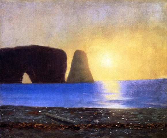  William Bradford The Sun Sets, Perce Rock, Gaspe, Quebec - Art Print