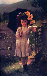  John George Brown The Sunflower Girl - Art Print