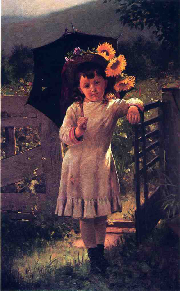  John George Brown The Sunflower Girl - Art Print