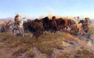  Charles Marion Russell The Surround - Art Print