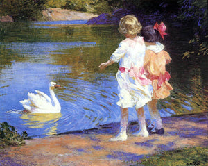  Edward Potthast A Swan - Art Print