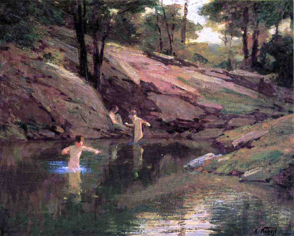  Edward Potthast The Swimming Hole - Art Print