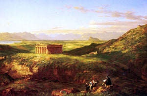  Clement Pujol De Guastavino The Temple of Segesta with the Artist Sketching - Art Print