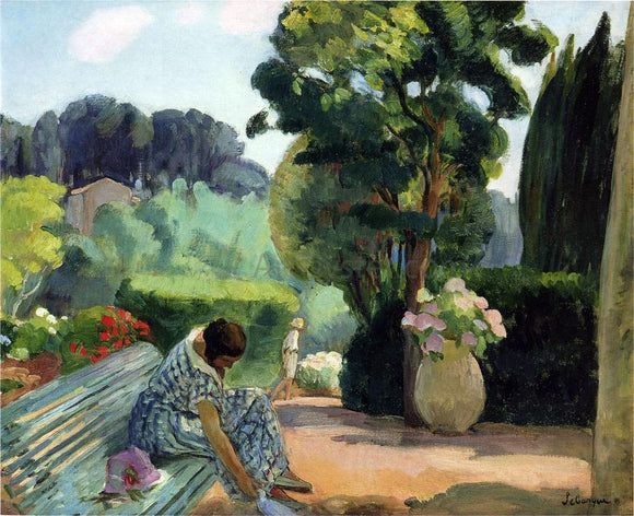  Henri Lebasque A Terrace in Pradet - Art Print