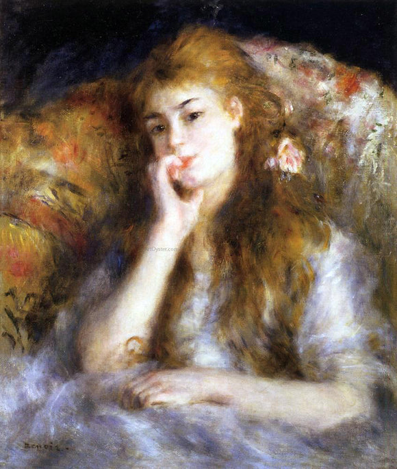  Pierre Auguste Renoir A Thinker (also known as Seated Young Woman) - Art Print