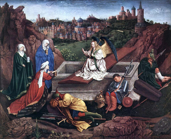  Hubert Van Eyck The Three Marys at the Tomb - Art Print