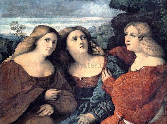  Palma Vecchio The Three Sisters (detail) - Art Print