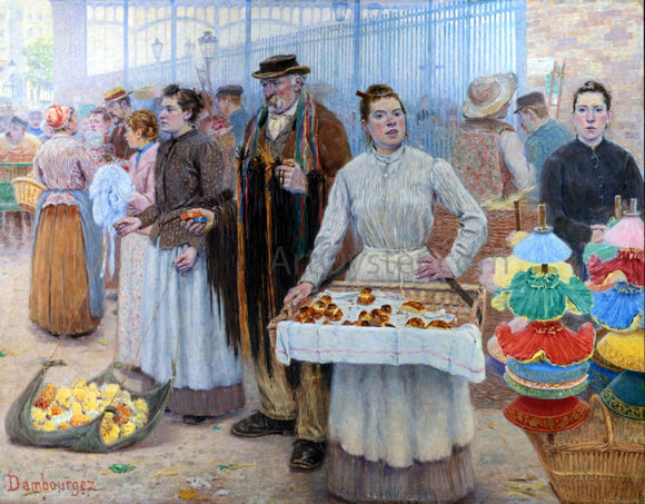  Edouard-Jean Dambourgez The Tinker Dealers of Les Halles - Art Print