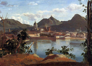  Jean-Baptiste-Camille Corot The Town and Lake Como - Art Print