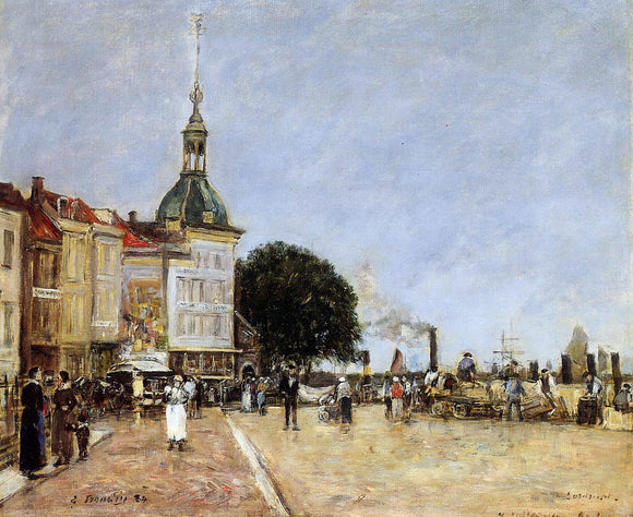  Eugene-Louis Boudin The Town of Dordrecht - Art Print
