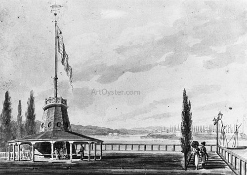  Pavel Petrovich Svinin The Traveler's First View of New York - The Battery and Flagstaff - Art Print