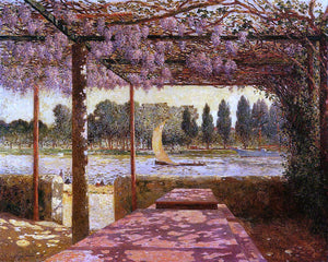  Ferdinand Du Puigaudeau A Trellis by the River - Art Print