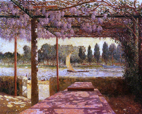  Ferdinand Du Puigaudeau A Trellis by the River - Art Print