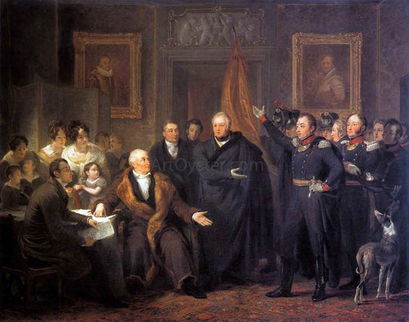  Jan Willem Pieneman The Triumvirate Assuming Power on behalf of the Prince of Orange, 21 November 1813 - Art Print