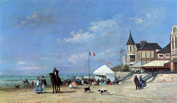  Eugene-Louis Boudin The Trouville Beach - Art Print