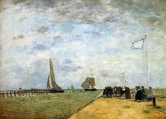  Eugene-Louis Boudin The Trouville Jetty - Art Print