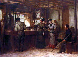  George Henry Hall The Turners Shop, Palensville, Catskill Mountains - Art Print