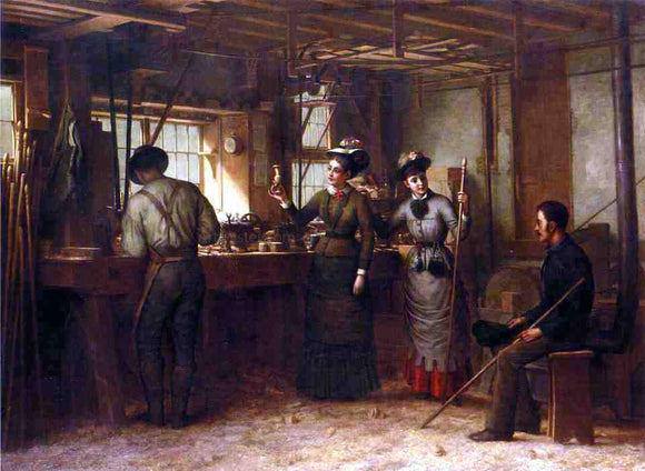  George Henry Hall The Turners Shop, Palensville, Catskill Mountains - Art Print