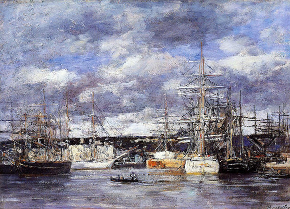  Eugene-Louis Boudin The Vauban Basin at Havre - Art Print
