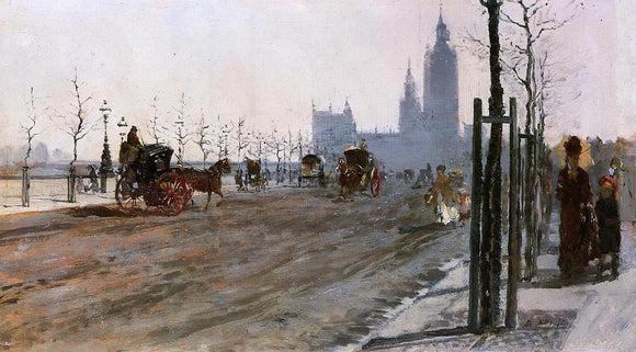  Giuseppe De Nittis The Victoria Embankment, London - Art Print