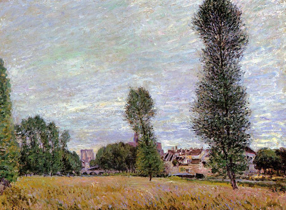  Alfred Sisley The Village of Moret, Seen from the Fields - Art Print