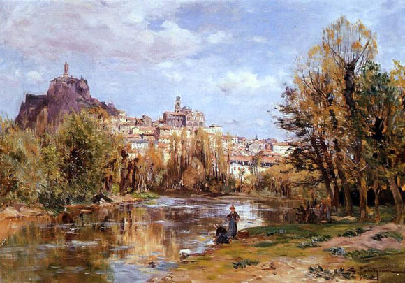  Edmond Marie Petitjean The Village of Puy en Valay - Art Print