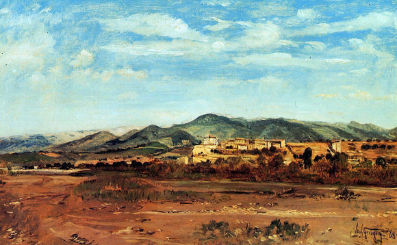  Paul-Camille Guigou The Village of Vaucluse, on the Banks of the Durance During the Dry Season - Art Print
