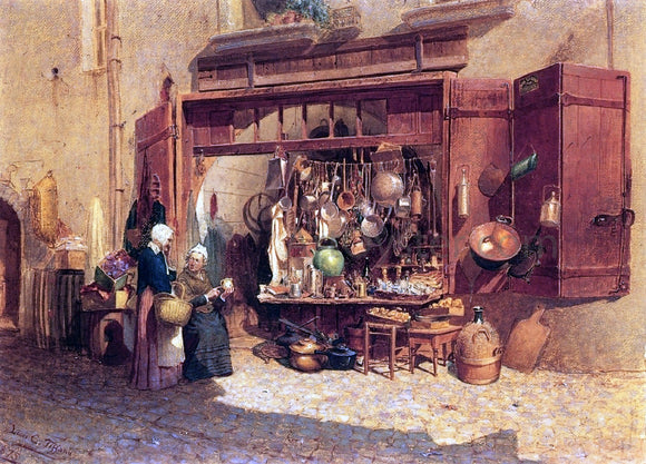  Louis Comfort Tiffany The Village Peddler - Art Print