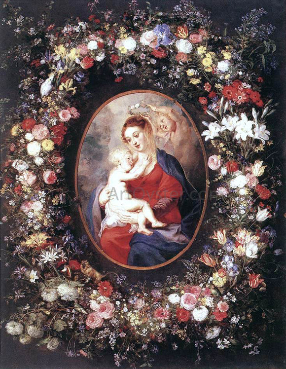  Peter Paul Rubens The Virgin and Child in a Garland of Flower - Art Print