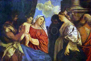  Titian The Virgin and Child with Four Saints - Art Print