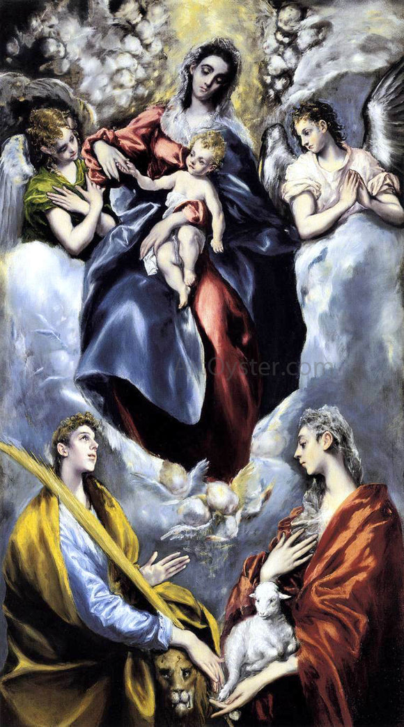  El Greco The Virgin and Child with St Martina and St Agnes - Art Print