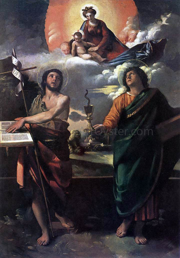  Dosso Dossi The Virgin Appearing to Sts John the Baptist and John the Evangelist - Art Print