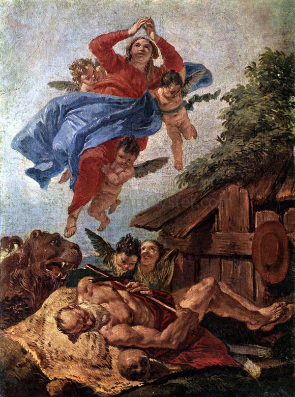  Francesco Fontebasso The Virgin Mary Appears to St Jerome - Art Print