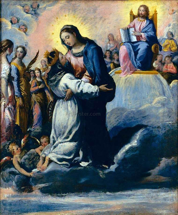 Ippolito  Scarsellino The Virgin Receiving St Stephen of Hungary in Paradise - Art Print