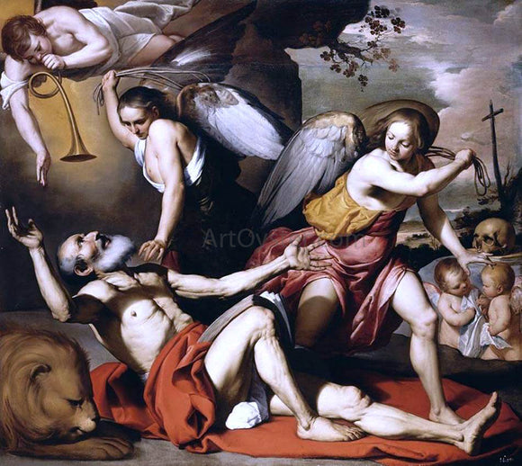  Bernardino Mei The Vision of St Jerome - Art Print