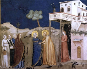  Giotto Di Bondone The Visitation (North Transept, Lower Church, San Francesco, Assisi) - Art Print