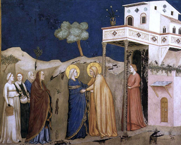  Giotto Di Bondone The Visitation (North Transept, Lower Church, San Francesco, Assisi) - Art Print
