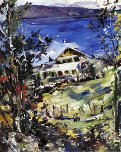  Lovis Corinth The Walchensee, Country House with Washing on the Line - Art Print