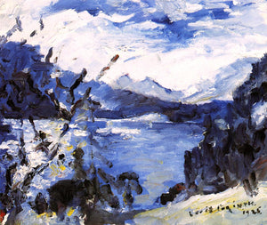  Lovis Corinth The Walchensee with Mountain Range and Shore - Art Print