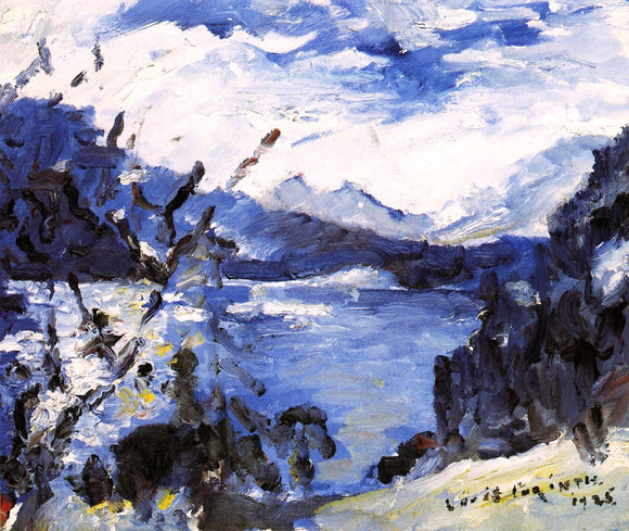  Lovis Corinth The Walchensee with Mountain Range and Shore - Art Print