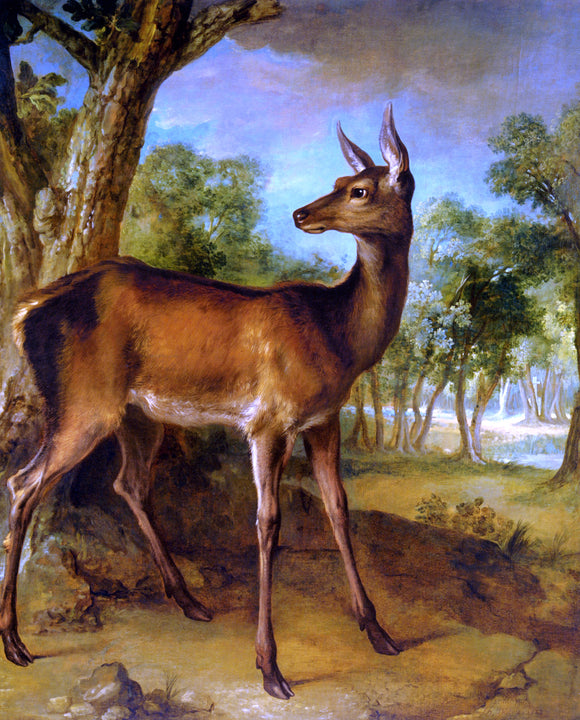  Jean-Baptiste Oudry The Watchful Doe - Art Print