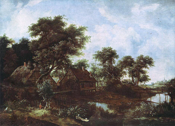  Meindert Hobbema The Watermill - Art Print